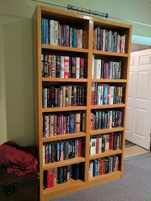 Bookcase and variety of hardback books