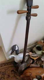 Antique Japanese Shamisen Instrument. Turtle Shell Body
