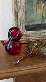 Ruby and Italian Glass Grapes