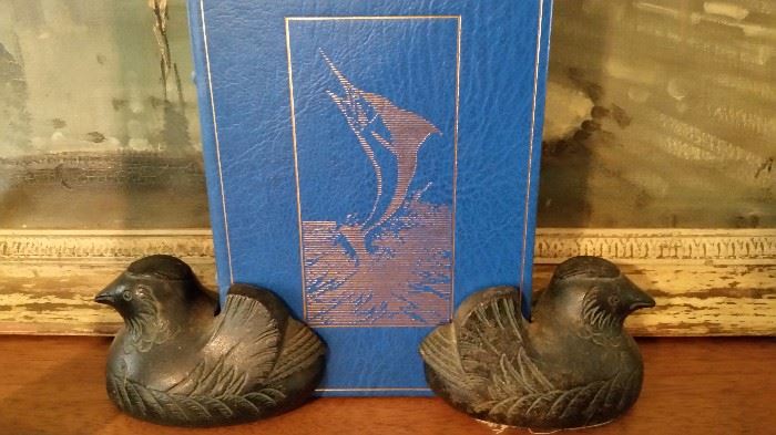 Old Bronze Hens Book Ends- Rare- For a single book only
