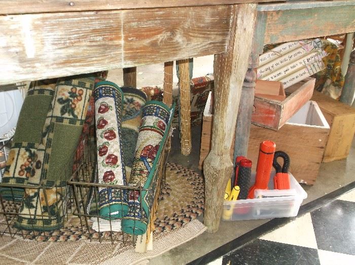 Legs of primitive tables and rugs