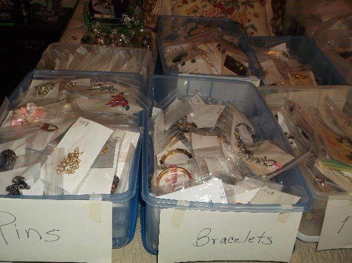 Boxes full of costume jewelry