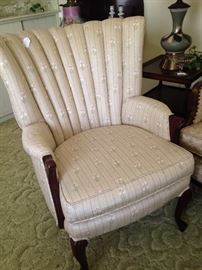 Channel back upholstered chair
