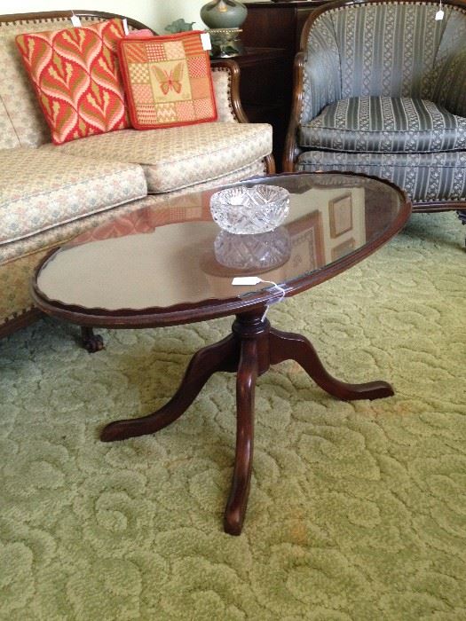Antique oval coffee table