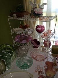 Pink/cranberry glassware