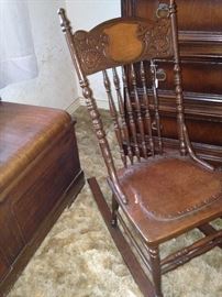 Antique rock armless rocker