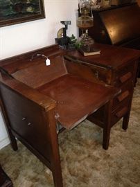 Antique desk converts to a smooth top (See next picture.)
