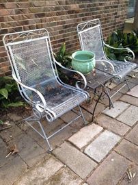 Two matching patio spring chairs