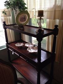 Handsome three-tiered antique shelf