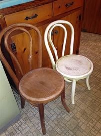 Two bentwood children's chairs from the former Marsh Elementary School in Tyler