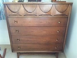 Mid-Century Modern Brasilia walnut chest by Broyhill