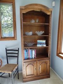 1 of 2 tall lighted book cabinets