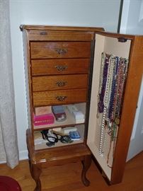 Tall jewelry cabinet (inside view)