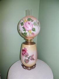 Vintage, hurricane  floral lamp