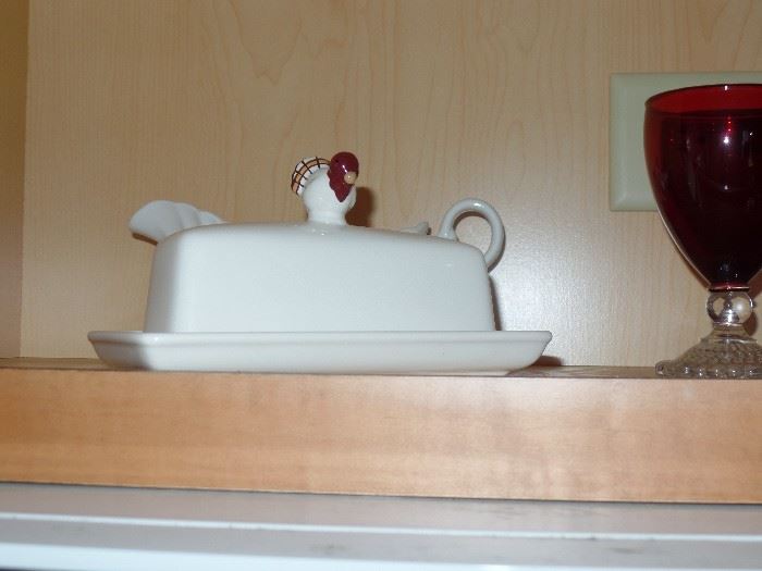 Rooster Butter Dish