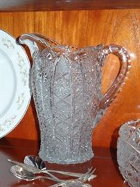 Gorgeous cut crystal pitcher-serve lemon water for the holidays