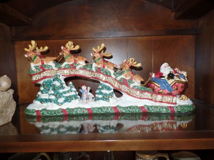 Fitz & Floyd Christmas Santa and sled w/box