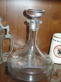 Etched Ship's decanter 