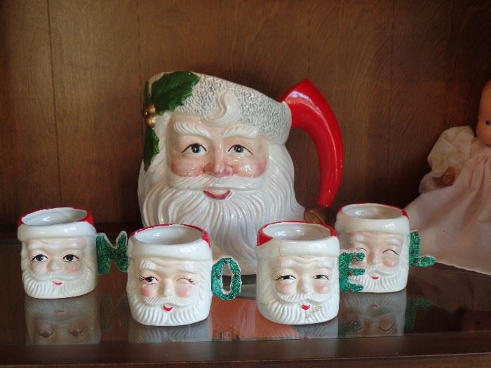 Vintage NOEL Santa cups