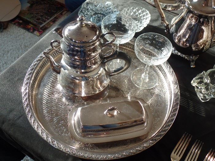 serving pieces-silver plate