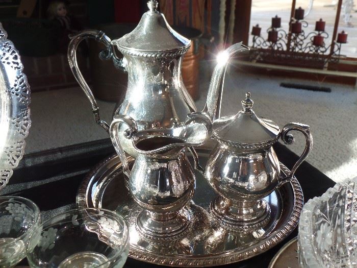 4pc silver plate tea set