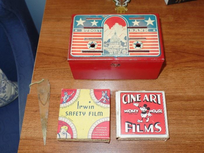 Vintage Budget Bank,   Irwin Safety Film, Cine Art Mickey Mouse Films