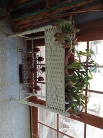 Vintage wicker plant stand