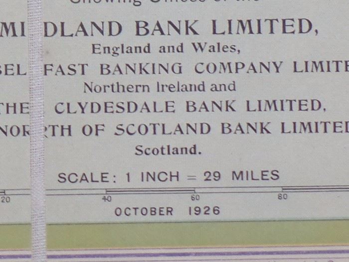 1926 Midland Bank Limited fold out map book of Great Britain and Northern Ireland London, 
