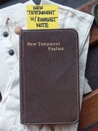 New Testament w/a note from President Roosevelt 