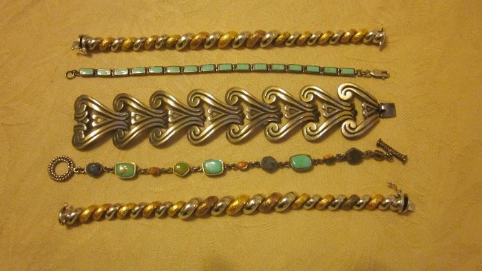 STERLING BRACELETS - FEATURING A VINTAGE MEXICAN BEAUTY SIGNED BY ALFREDO VILLASNA