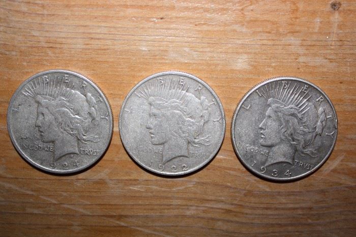 There is a nice vintage coin and bill collection for sale.  Includes Morgan and Peace silver Dollars, Franklin and Kennedy and walking liberty halves, vintage dimes. Nickles and Wheat pennies.