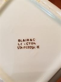 Blair and Company, Longton, Staffordshire, Square Plates, Set of 5. $50