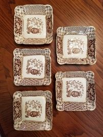Staffordshire, Set of 5 Japanese Patterned Plates $50