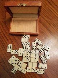 Miniature Dominoes Set with Leather Case  $35.