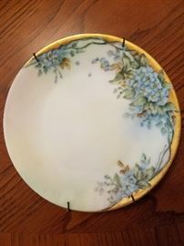 Rare Antique Bavarian Forget-Me-Not-Pattern Decorative Plate $40. Signed by M. Campbell artist.