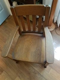 Circa 1900-1910 Solid Oak Child's Rocking Chair, Solid, Sturdy, $150.