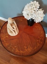 French Style Accent Table with Rose Inlay $600