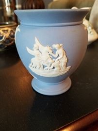 Wedgwood Neoclassical Jasperware Blue and White Small Vase  $40