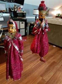 Rajasthani Indian Folk Dance Marionettes Set of 2 $100