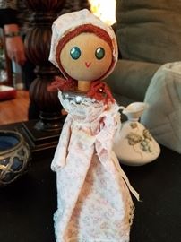 Textile Mill Bobbin Spool Doll from England $40