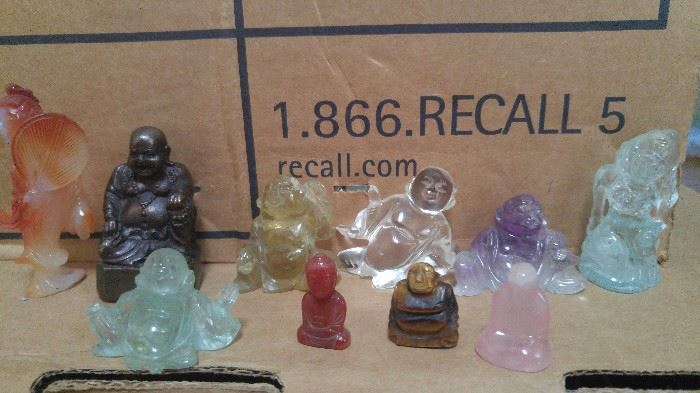 Various -Buddha -statue-Aquamarine -2 -Statues-Tiger- Eye-Pink-Coral-2-Statues-Bronze-Mahogany-Wood-Agate-Crystal-Citrine-Rose-Quartz- Amethyst