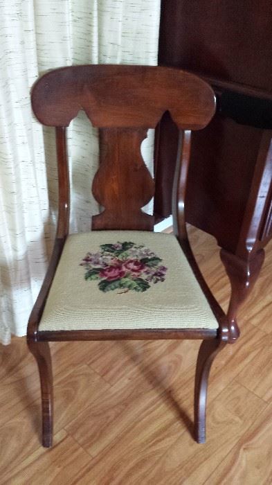 chair with embroidered seat
