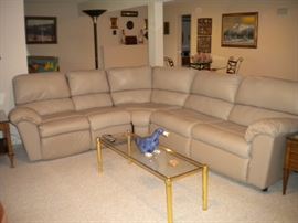Sleeper/recliner leather sectional