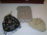 Antique beaded bags. The one on the left was made in 1833.