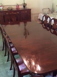 Baker, Mahogany dining Room Table with 8 chairs,