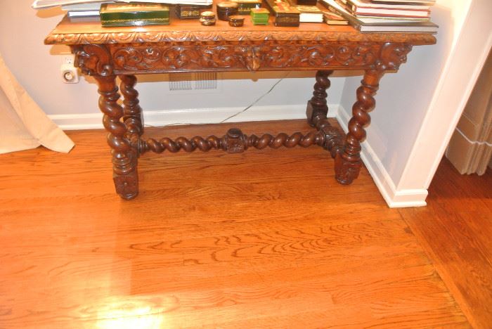 German 19thC oak table