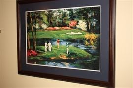 Framed golf prints