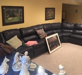 Leather sectional