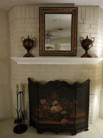 Beautiful Fireplace "Screen".  The mirror on top is beveled.