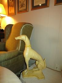 My Favorite Find. 1960s Hollywood Regency Plaster/Chalkware Greyhound/Whippet. Somebody is going to love this!